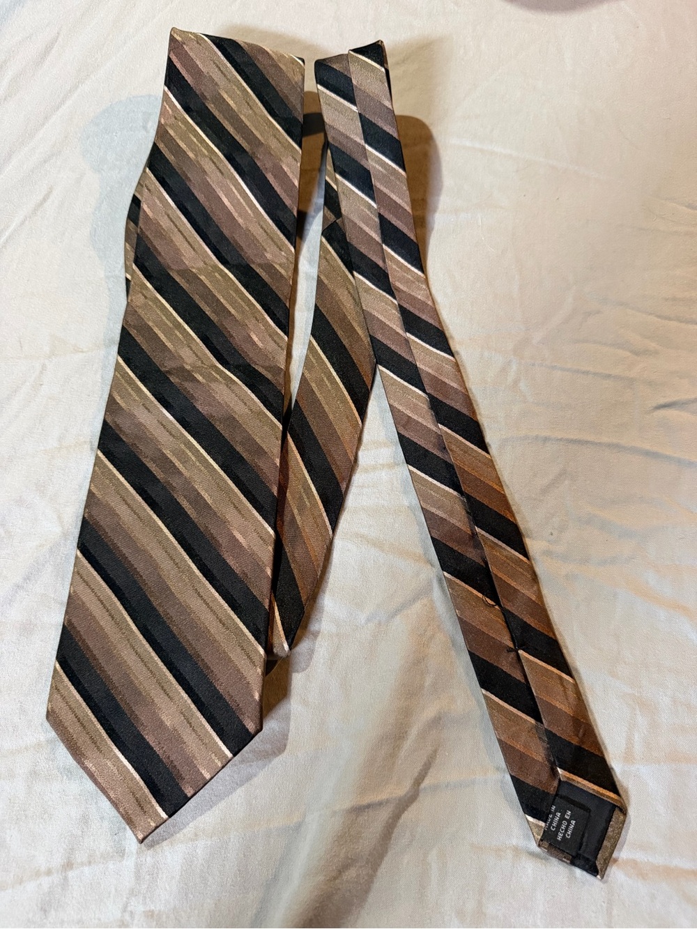 Striped Men's Tie in Brown and Black